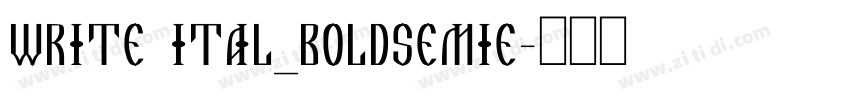 Write Ital_BoldSemiE字体转换